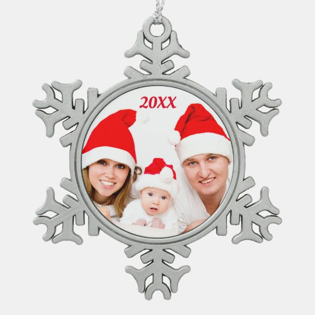Personalised Custom FAMILY Holiday Photo Ornament (Front)