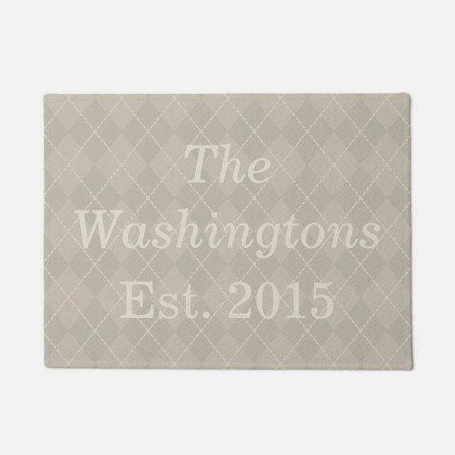 Personalised Custom Family Name Doormat (Front)