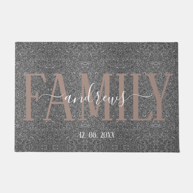 Personalised Custom Family Name signature Door Mat (Front)