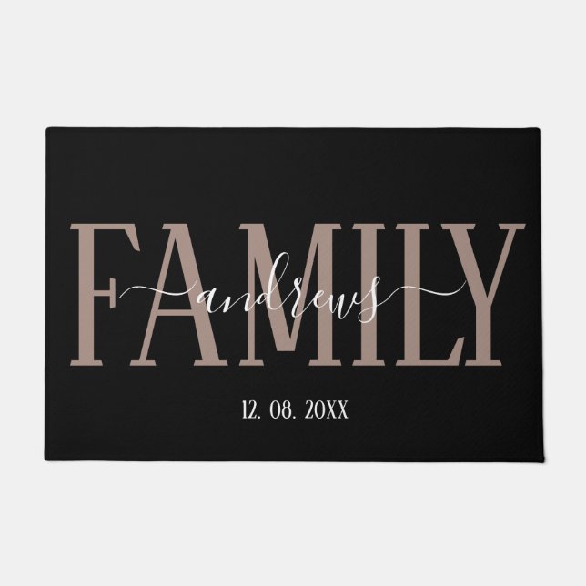 Personalised Custom Family Name signature Door Mat (Front)