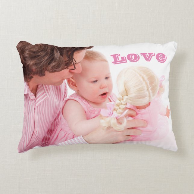 Personalised Custom Family Photo Accent Pillow (Front)