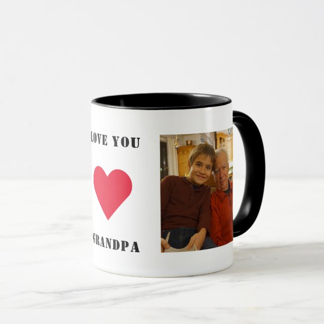 Personalised Custom Family Photo Love You Grandpa Mug (Front Right)