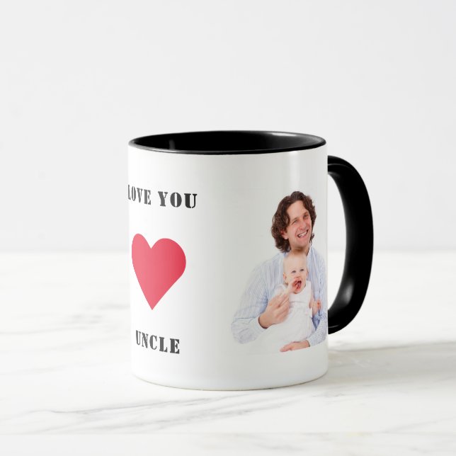 Personalised Custom Family Photo Love You Uncle Mug (Front Right)