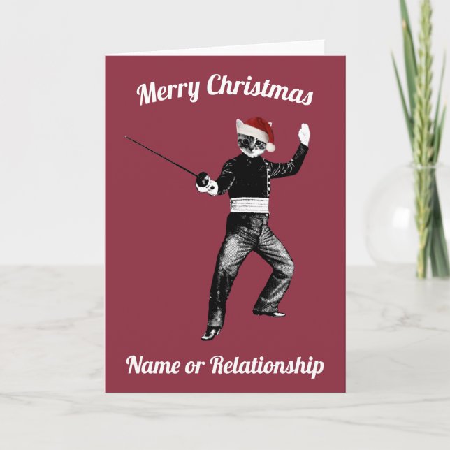 Personalised custom Fencing Christmas Card (Front)
