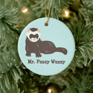 Personalised Custom Ferret Photo Ceramic Tree Decoration