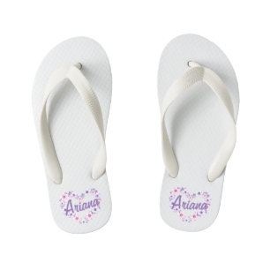 Personalised Custom Floral Heart Wreath Flip Flops