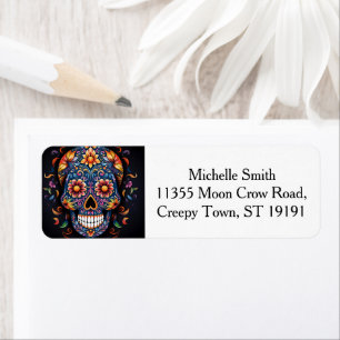 Personalised Custom Floral Sugar Skull Halloween L