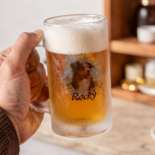 Personalised Custom Frosted Glass Beer Mug