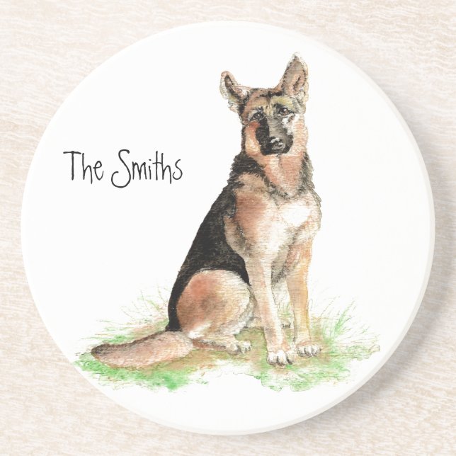 Personalised Custom German Shepherd Coaster (Front)