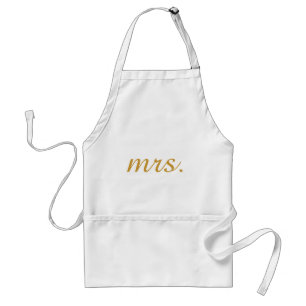 Personalised Custom Gold Foil Mrs Standard Apron