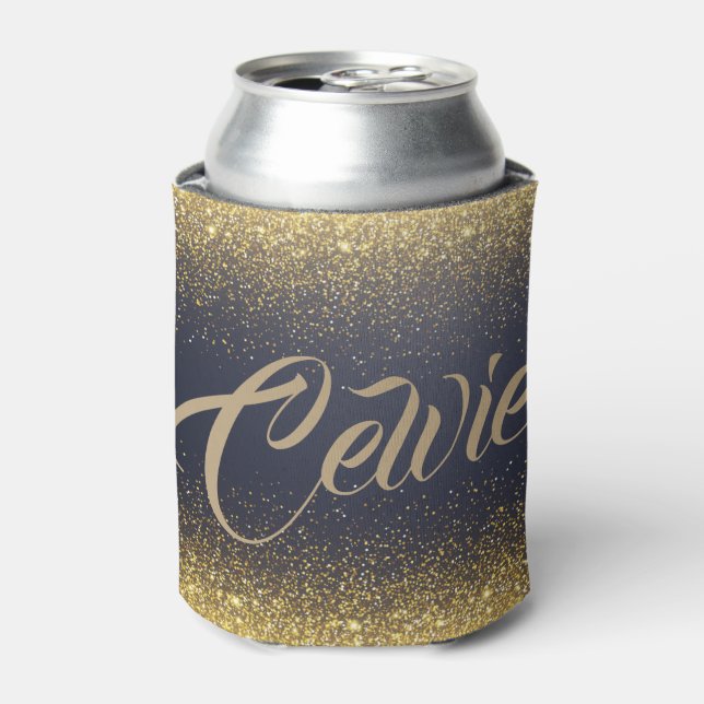 Personalised Custom Gold Glitter | Can Cooler (Can Front)