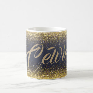 Personalised Custom Gold Glitter Classic Mug