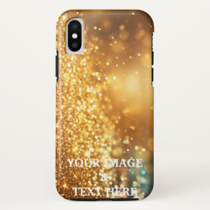 Personalised Custom Gold Glitter Your Own Photo iPhone X Case