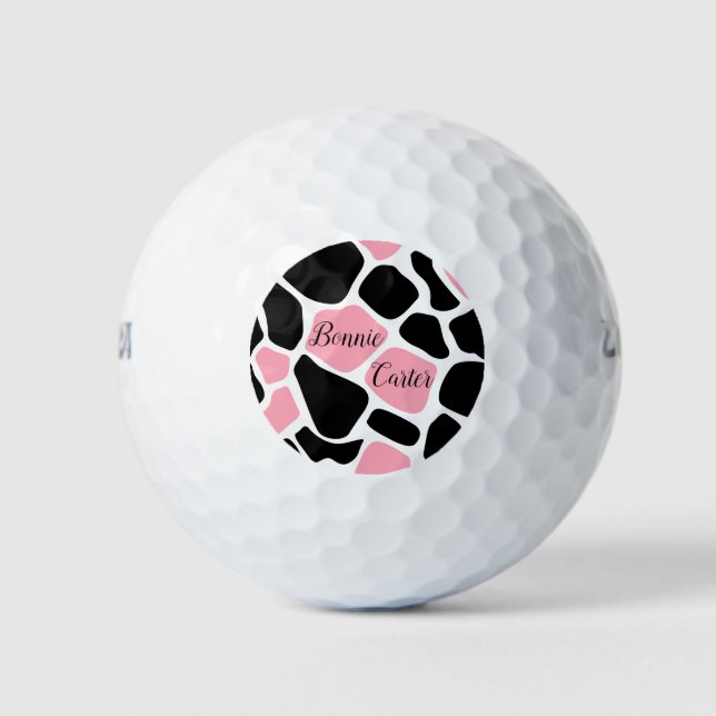 Personalised Custom Golf Balls | Cow Print (Front)