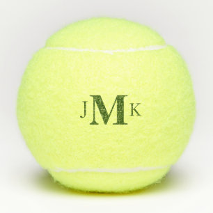 Personalised Custom Green Monogram  Tennis Balls