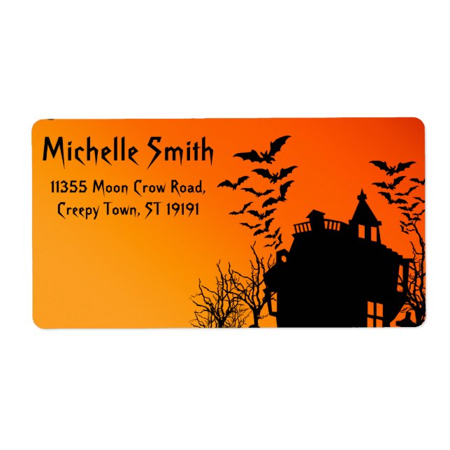 Personalised Custom Halloween Bats with House (Front)