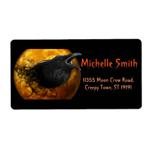 Personalised Custom Halloween Crow with Moon