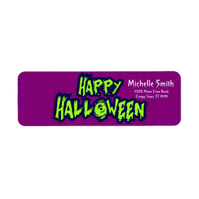 Personalised Custom Halloween Crow with Moon Label (Front)