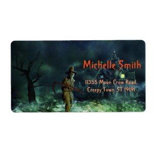 Personalised Custom Halloween Skull man with House