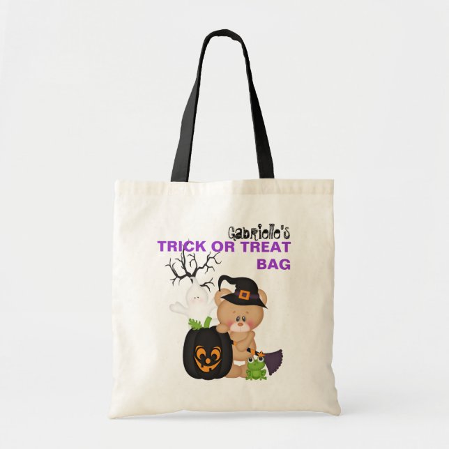 Personalised Custom Halloween Trick or Treat Bag (Front)