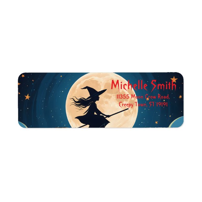 Personalised Custom Halloween Witch with Moon (Front)