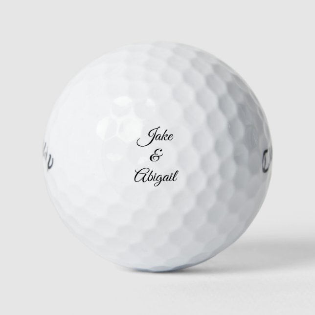 Personalised Custom Handwriting Couple Names Golf Balls (Front)