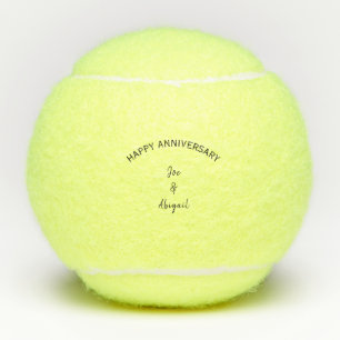 Personalised Custom Happy Anniversary Script Tenni Tennis Balls