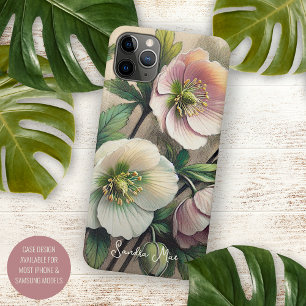 Personalised Custom Helleborus Botanical Drawing iPhone 11 Pro Max Case