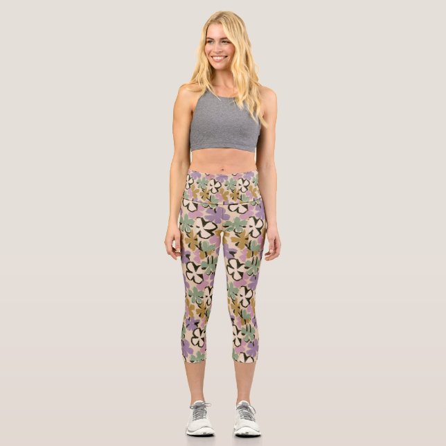 Personalised Custom High Waisted Yoga Capris (Front)