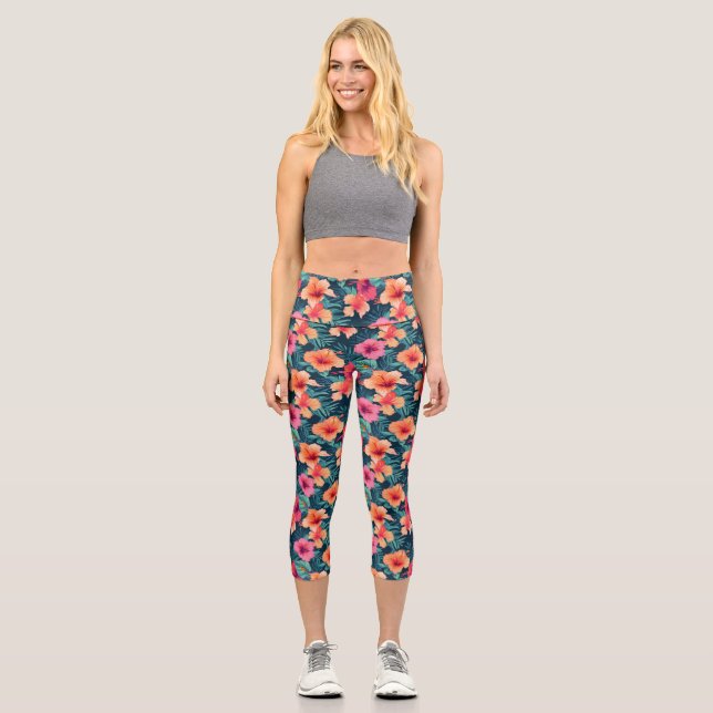 Personalised Custom High Waisted Yoga Capris (Front)