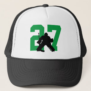 Personalised Custom Hockey Goalie Number Green Trucker Hat