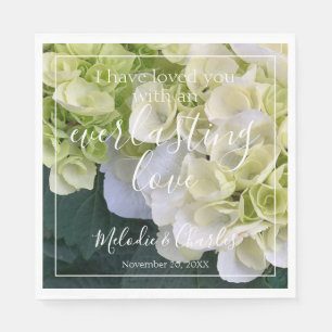 Personalised Custom Hydrangea White Elegant Love Napkin