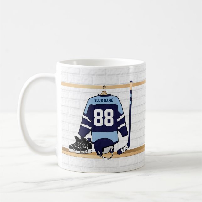 Personalised Custom Ice Hockey Jersey Coffee Mug (Left)