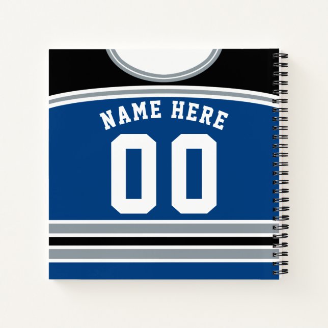 Personalised Custom Ice Hockey Jersey Notebook (Back)