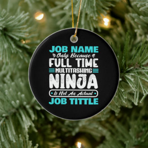 Personalised Custom Job Title Multitasker Worker Ceramic Tree Decoration