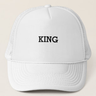 Personalised Custom King Text White Trucker Hats