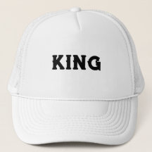 Personalised Custom King Text White Trucker Hats
