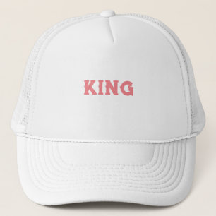 Personalised Custom King Text White Trucker Hats