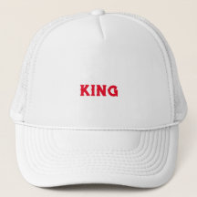 Personalised Custom King Text White Trucker Hats