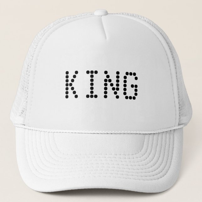 Personalised Custom King Text White Trucker Hats (Front)
