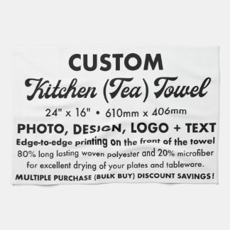 Personalised Custom Kitchen Tea Towel 24" x 16"