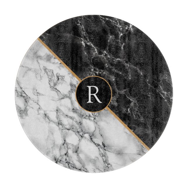 Personalised Custom Letter Marble Cutting Board (Front)
