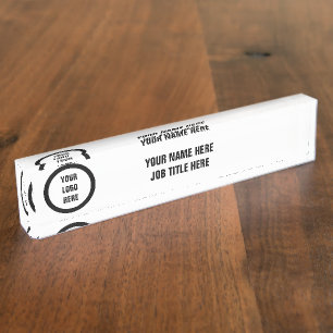 Personalised Custom Logo Elegant Desk Nameplate