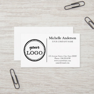 Personalised Custom logo modern minimalist white Business Card