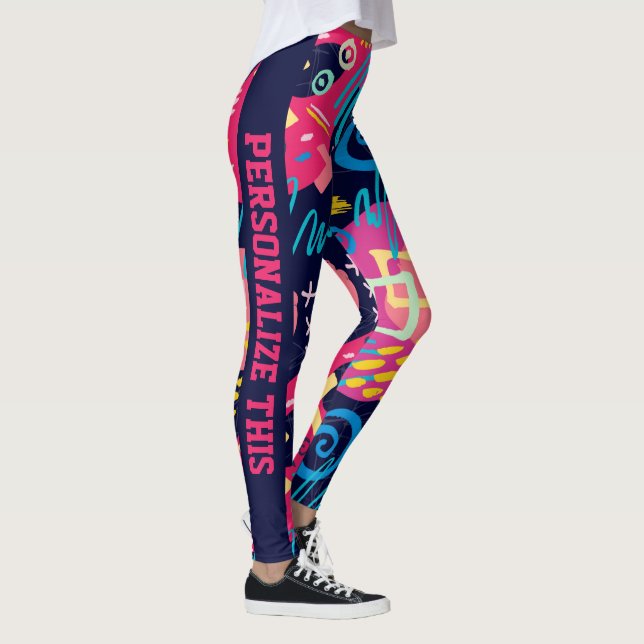 Personalised Custom Made Abstract Graffiti Art Leggings (Right)