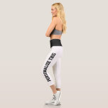 Personalised Custom Made Capri Leggings<br><div class="desc">Easy to Personalise Custom Made leggings from Ricaso - add your own text - change the background colour and text colour and font by clicking on customise > personalise more</div>