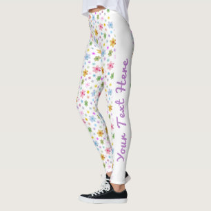 Personalised Custom Made Floral Watercolor Pattern Leggings