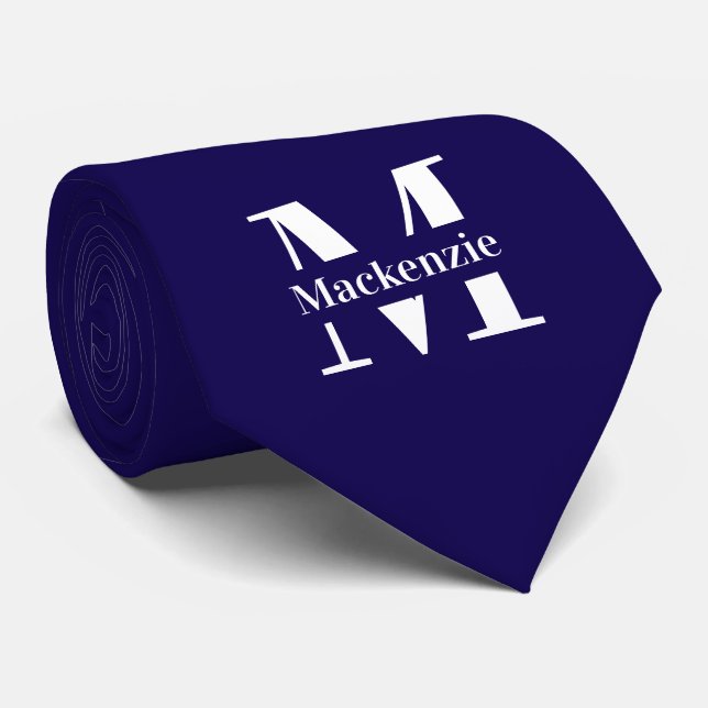 Personalised Custom Made Monogrammed Tie (Rolled)