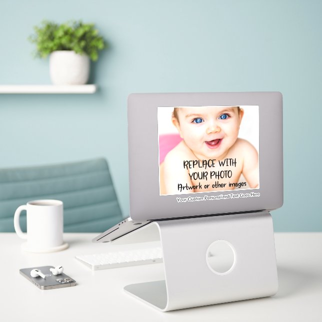 Personalised Custom Made Photo And Text (Laptop On Desk)