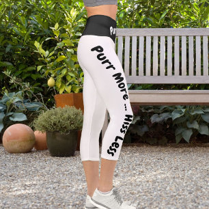 Personalised Custom Made White High Waisted Capris